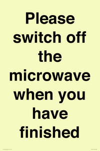 Please switch off the microwave when you have finished